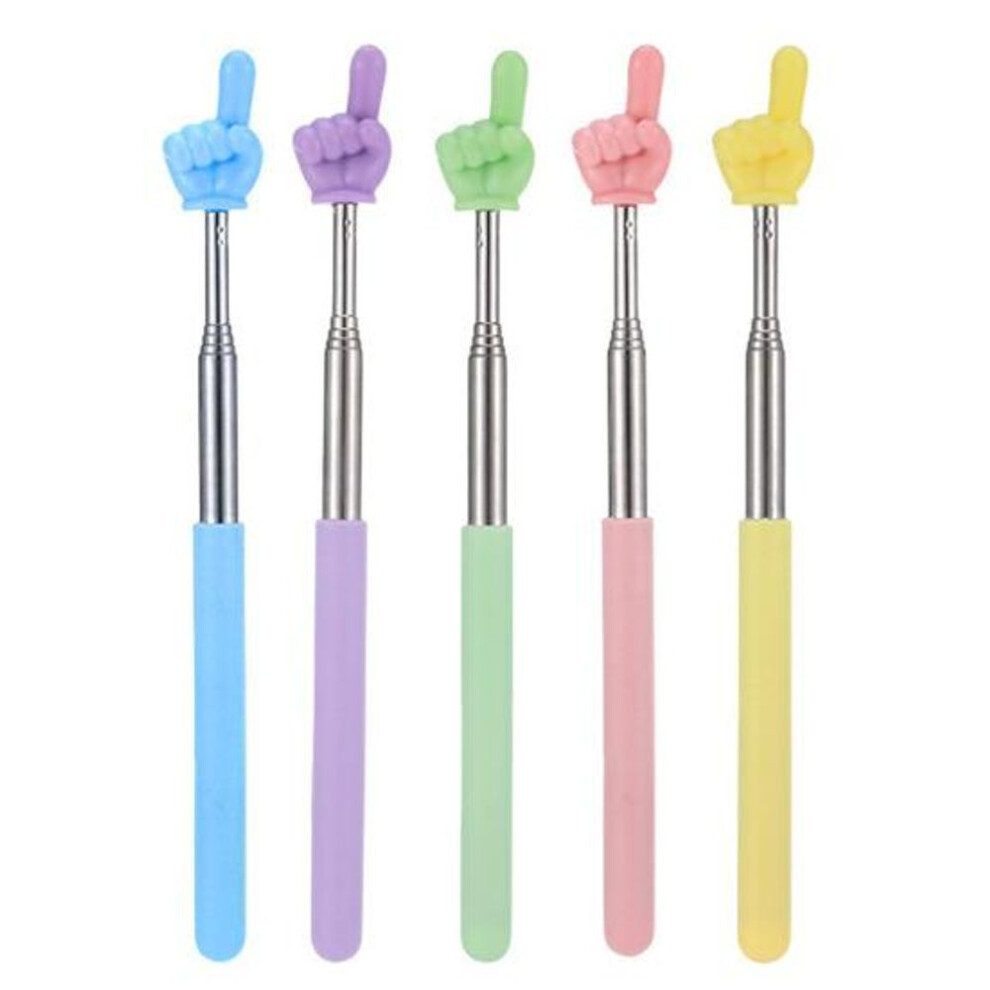 (5pcs) 2/5pcs Telescopic Finger Reading Stick Retractable Whiteboard Pointer With Finger Design Teaching