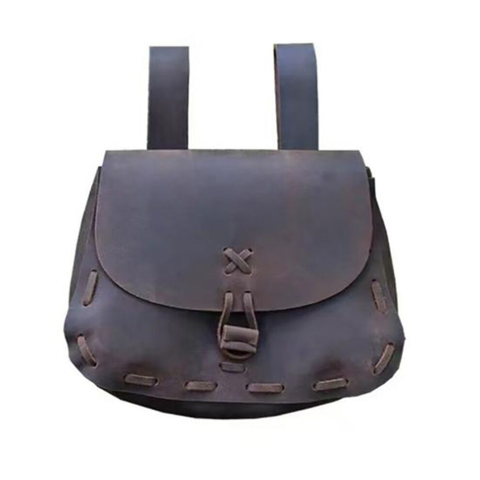 (coffee) Vintage Waist Bag Renaissance Style Medieval Cosplay Prop Waterproof Faux Leather Women Belt Pouch Fanny Pack Fashion Accessories