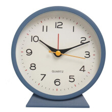 (blue) Analog Metal Retro Alarm Clock Snooze Silent No Ticking Desk Clock  With Nightlight,table Clock For Kids Bedroom