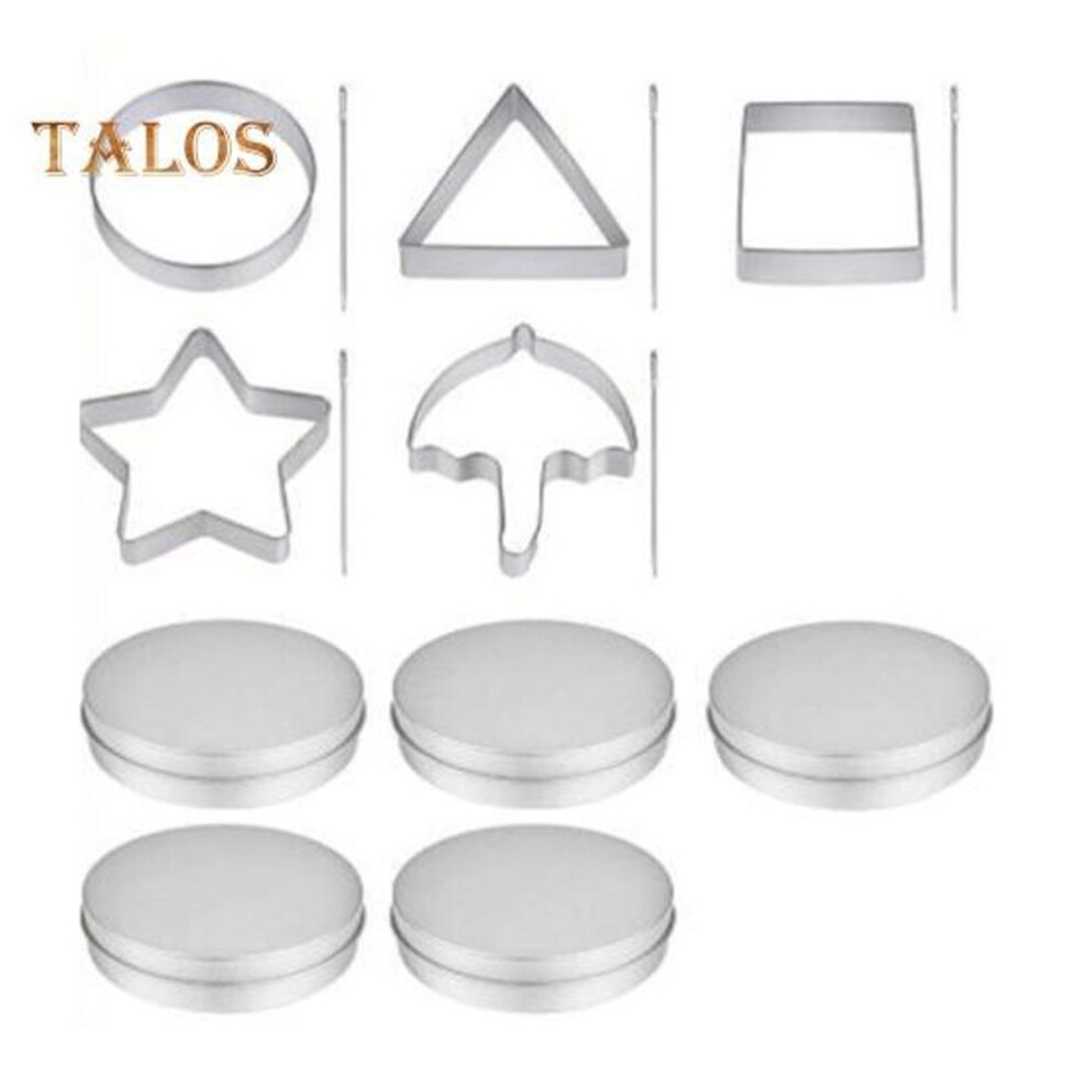 (as the picture, A) Cookie Cutters Biscuit Molds Korean Sugar Candy Making Tools Squid Sugar Game Kit Umbrella Triangle Star Round Shapes Stainless Steel Baking Diy Tools