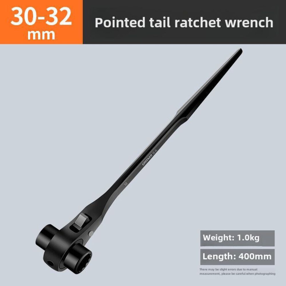 (as the picture, 30-32mm) Green Forest Dual-headed Ratchet Wrench – Auto Repair Tool With Quick Release & Labor-saving Design
