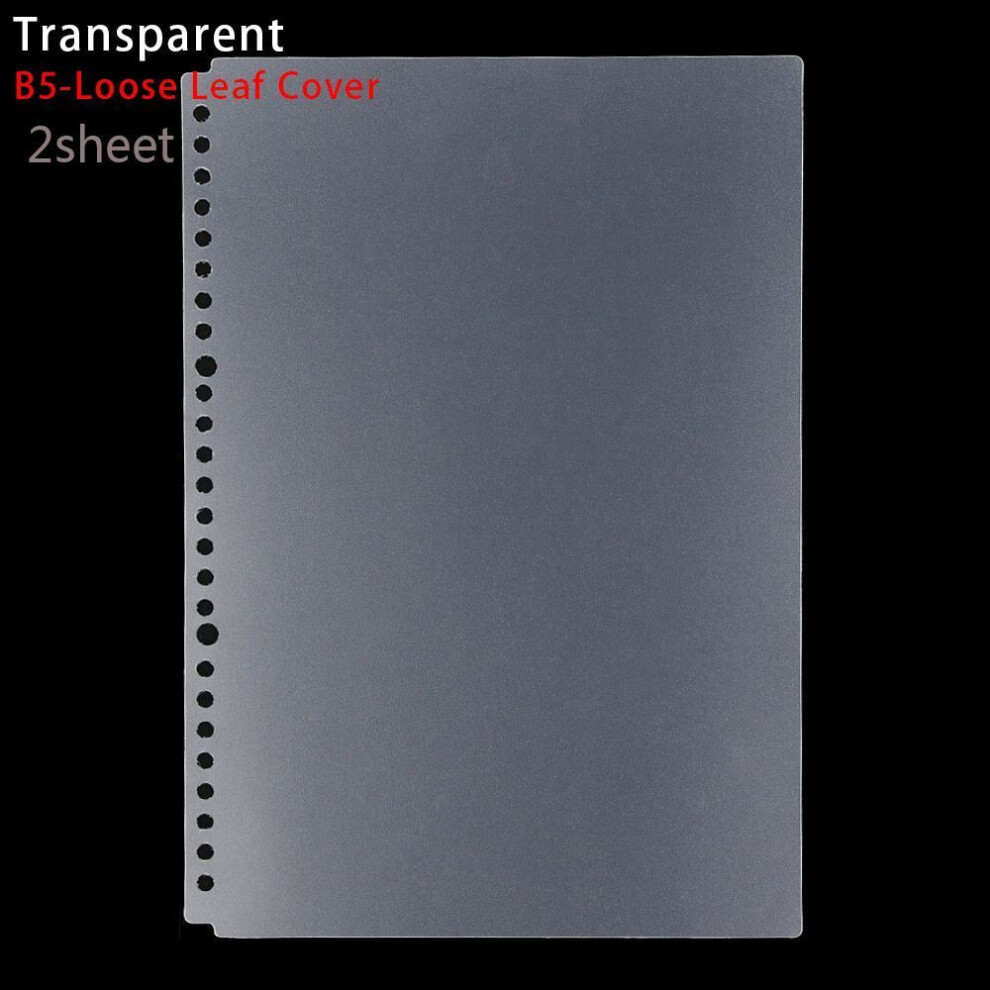 (transparent, B5-Loose Leaf Cover) Clear File Folder Refillable Plastic Notebook Paging Separator Loose-leaf Cover Ring Binder Notepad