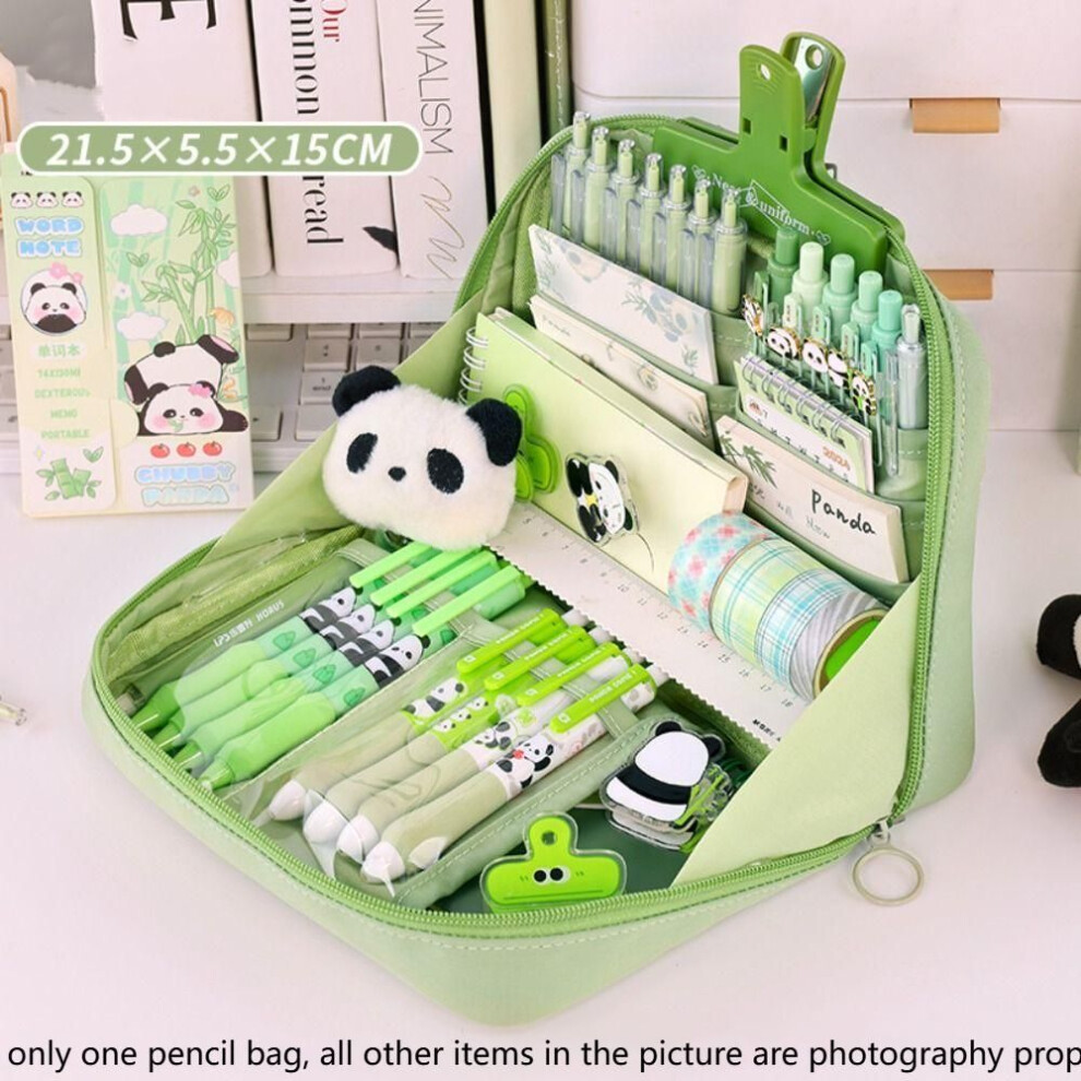 (green) Good Looking Large Capacity Pencil Bag Aesthetic Stationery Storage Bag  School Office