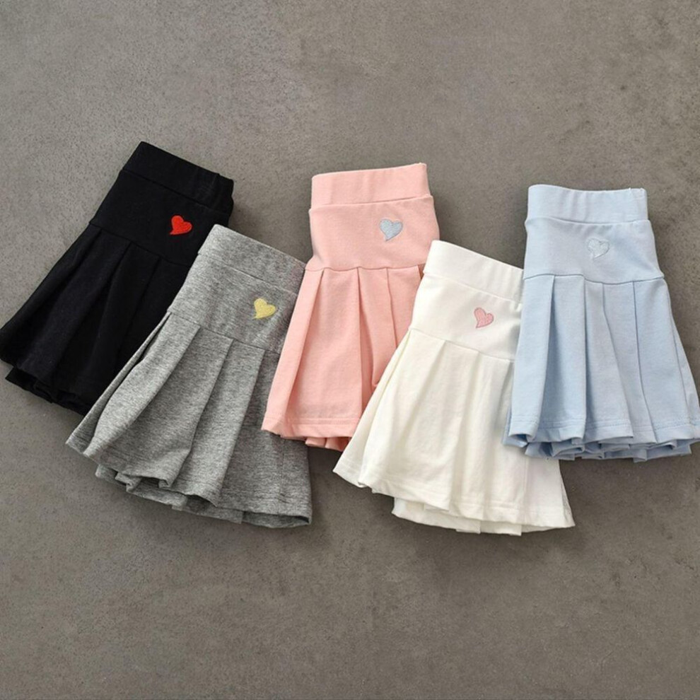 (black, 100 cm) Girls' Versatile Pleated Skirt With Built-in Safety Shorts - Summer Fashion For Medium And Large Children