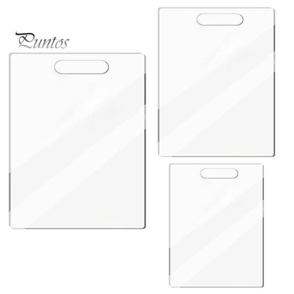 (as the picture, 1 Set) 1/3pcs Acrylic Cutting Board Set With Non-slip Silicone Dots Food-grade Clear Boards For Kitchen Easy-grip Chopping Board For Veggies Meat Bread