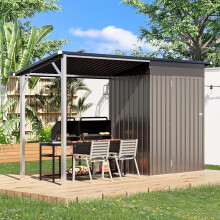 (2.9x1.1m) YODOLLA Outdoor Metal Open-Sided Storage Shed
