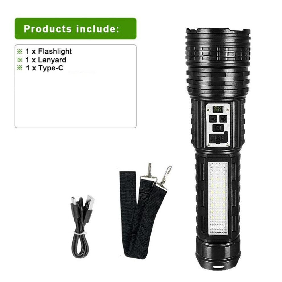 1000000LM Most Powerful 2*300W LED Flashlight Rechargeable Type-c Flashlight Long Range 3000M Portable Torch Light For Fishing Hunting Lantern