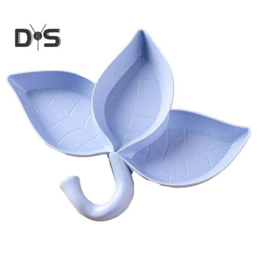 (blue, 3Grids) Food Grade Dipping Saucer Integrated Molding Creative 3 Grids Small Dish Seasoning Soy Sauce Tableware