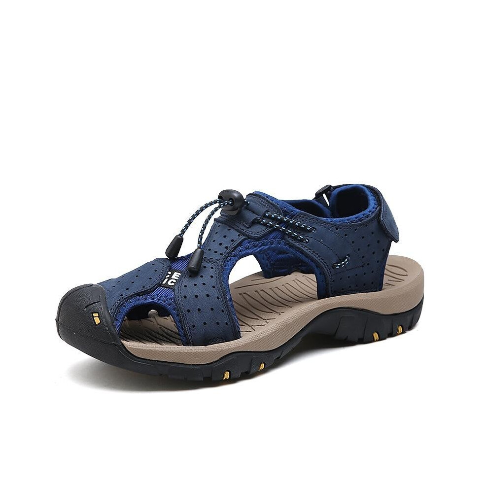(Blue,UK8.5/US9.5)Keen Mens Rialto Open Toe Adjustable Fashion Sandals Dark Earthblack