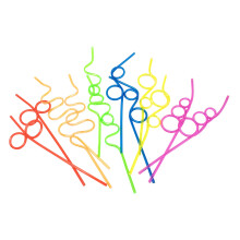 12-Pk Crazy Straws for Kids Silly Straws for Kids Plastic Straws Reusable Drinking Straws Reusable Plastic Straws Plastic Reusable Straws for Kids Re