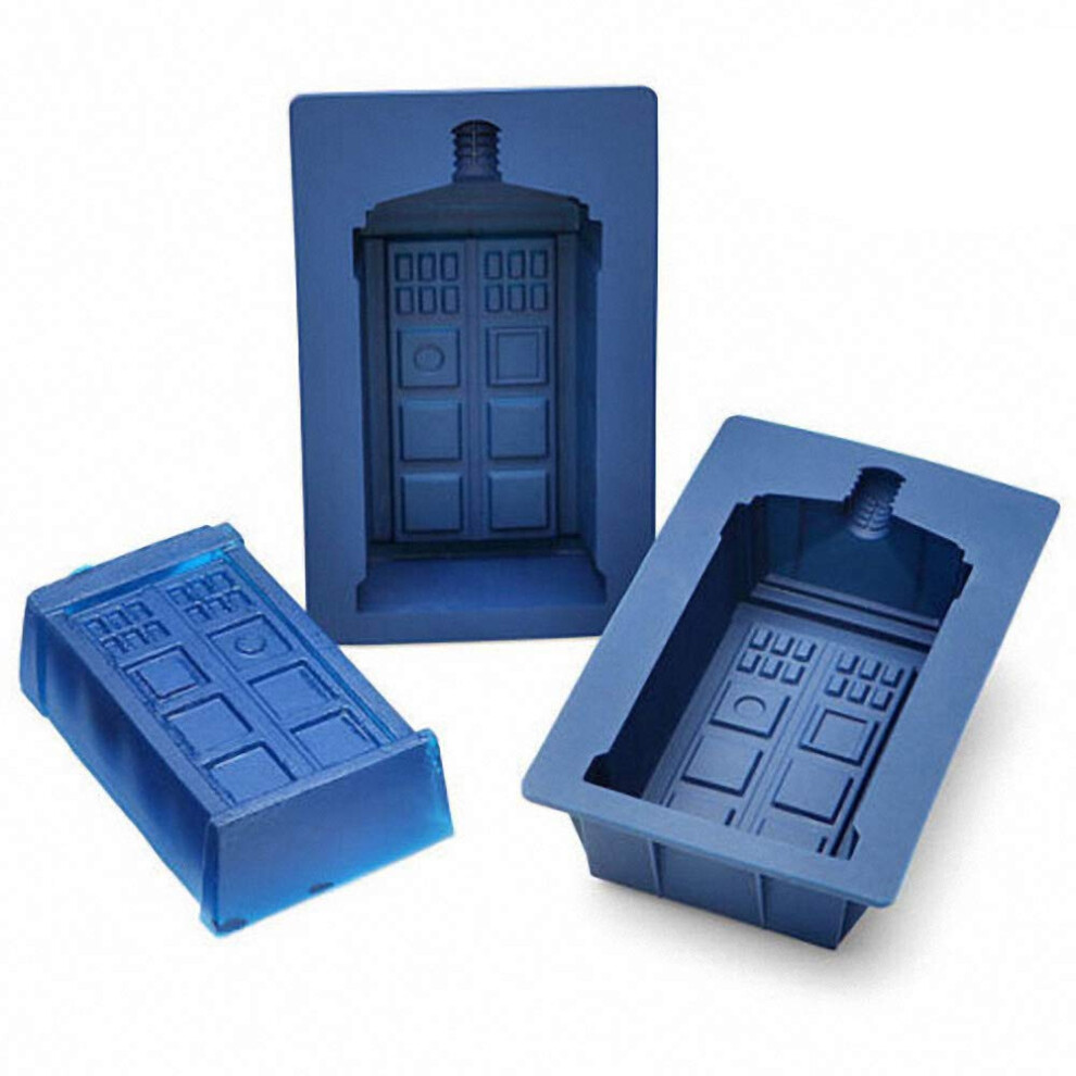 Lot de 2 moules     gla   ons en silicone Tardis Dr. Who, pour g   teaux, muffins, gel   e, chocolat, g   latine, savon
