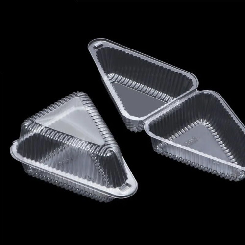 25 Cake Slice Containers with Lids | Hinged Medium Disposable Plastic Cake Containers | Clear Cheesecake Container Individual Cake Pie Slice Box 2