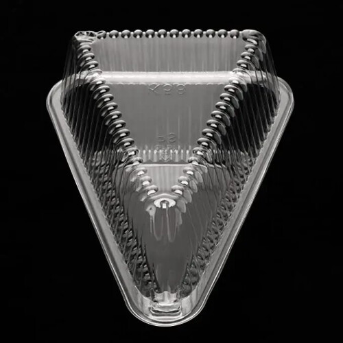 25 Cake Slice Containers with Lids | Hinged Medium Disposable Plastic Cake Containers | Clear Cheesecake Container Individual Cake Pie Slice Box