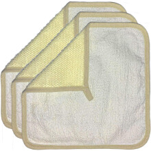 3 Pack 12"""" Large XL Soft Weave Spa Exfoliating Face and Body Wash Cloths Dual-Sided with Exfoliating Scrub and Soft Terry Cloth for Shower - Re