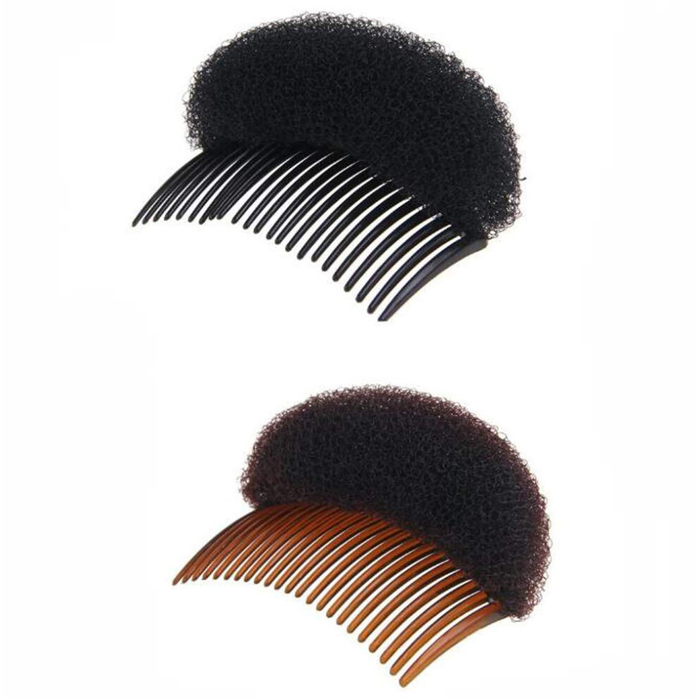 Sybl Unisex Black 2Pcs Charming Bump It Up Volume Inserts Hair Comb Hair Stick Bun Maker Tool Do Beehive Hair Base Styling Accessories For Women Lady Girl(1 +1 Bro