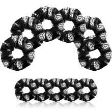 12 Pieces Silk Hair Scrunchies Volleyball Sport Hair Elastic Satin Ties Bands Ponytail Holders for Players Teams Gifts Wristband Decoration Hair