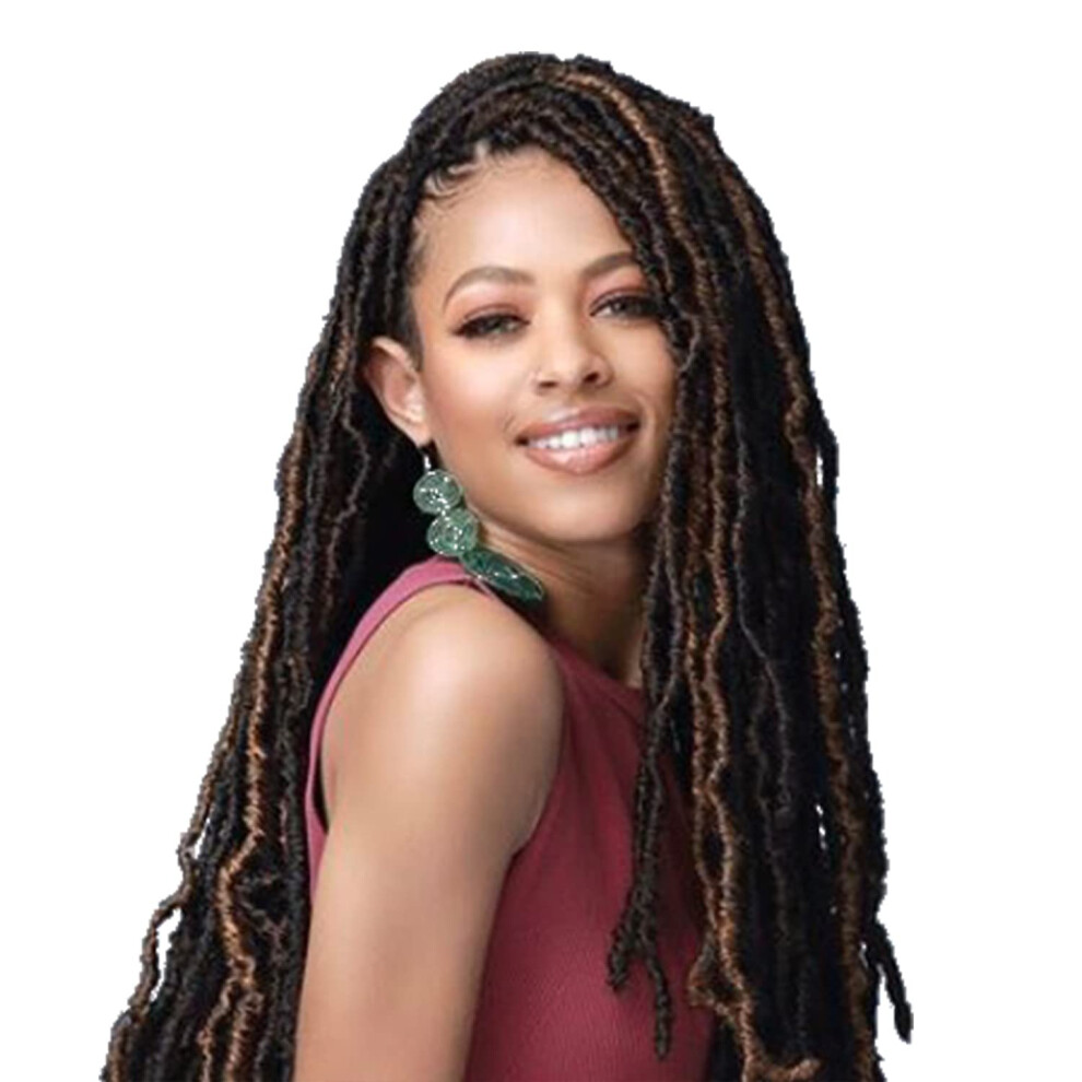 Bobbi Boss Unisex (6-Pack) Synthetic Hair Crochet Braids African Roots Braid Collection Nu Locs 24"" (1B)
