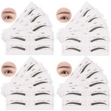 128 PCS Eyebrow Stencil 4 Styles Eyebrows Shaping Stickets Justerbar øjenbrynplejeskabelon DIY Brows Guide Makeup Tool