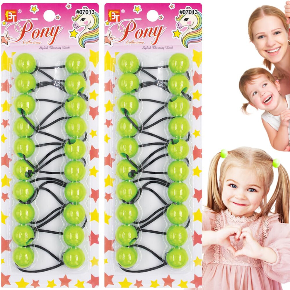 20 Pezzi 20Mm Elastici Per Capelli Accessori Per Capelli Per Ragazze Elastici Per Capelli Carini Con Palline Supporti Per Coda Di Cavallo Con Per-image