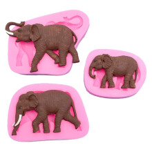 3 stuks Dieren Olifant Mama Papa Baby Familie voor DIY Cake Fondant Bakken Koekjes Koekjes Zeepbakje 3D Chocolade Harde Snoepjes Desserts Kaarsen Dru