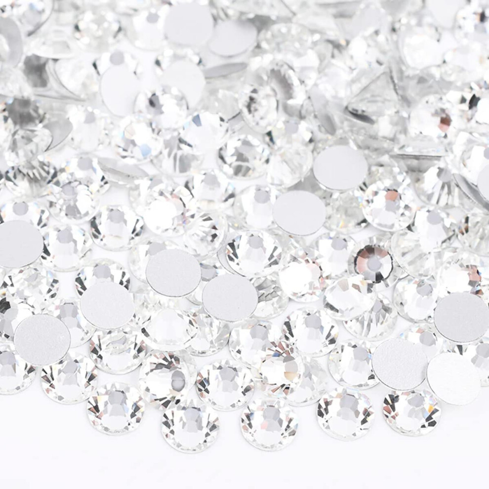 Qiipii White 2880Pcs Ss10 2.8Mm Crystals Nail Flatback Rhinestones Bulk Nail Art K9 Glass Round Gems Beads Stones Diamonds Nail Charms Jewels For Nails Desig
