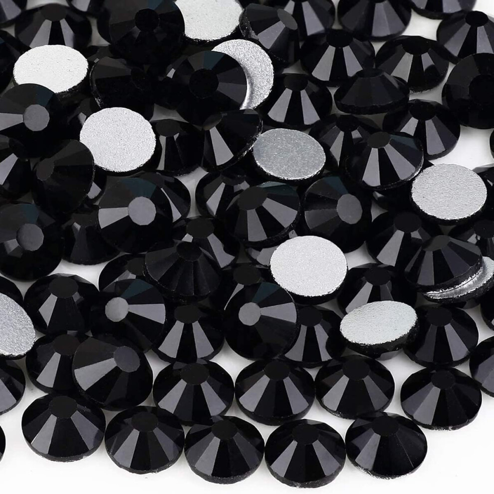 Qiipii Black 1440Pcs Ss20 Nail Flatback Rhinestones Bulk Nail Art Round Flatback Glass Gems Beads Stones Diamonds Glitter For Nails Decoration Jewels Accesso