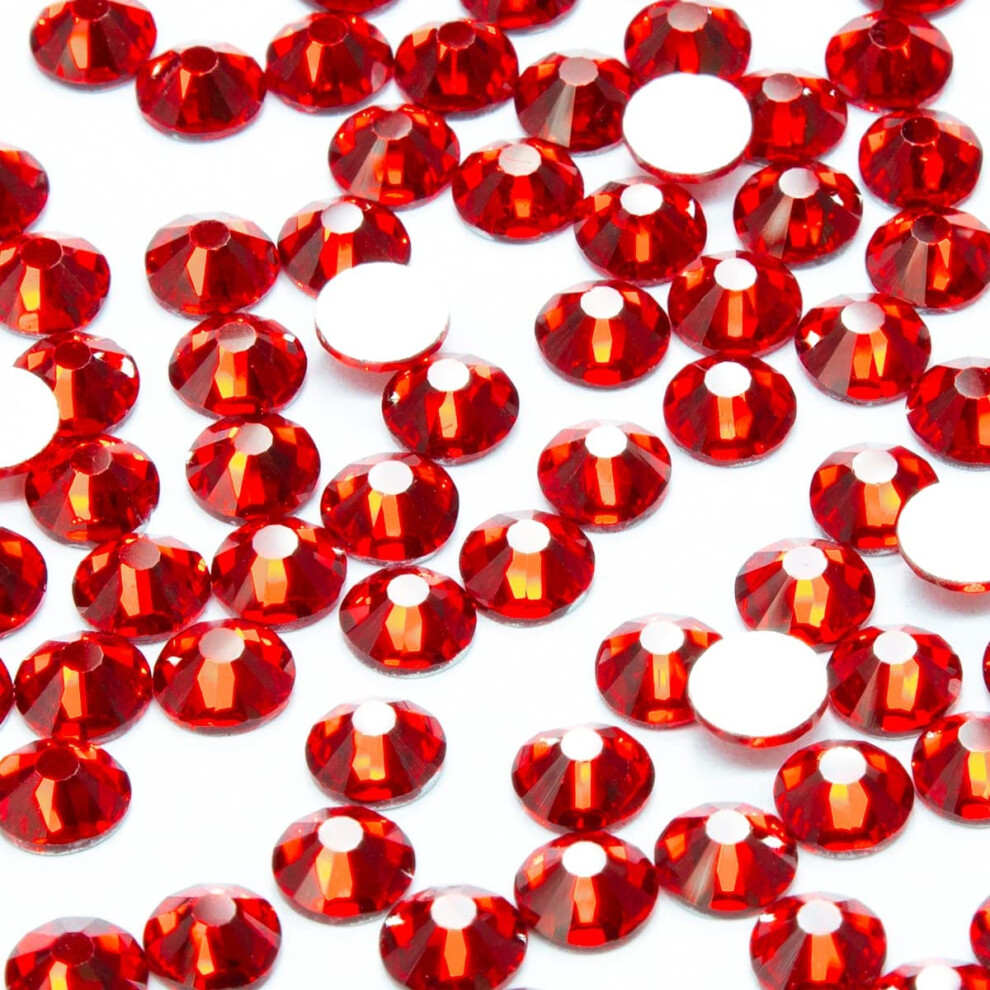Qiipii Red 1440Pcs Ss20 Nail Flatback Rhinestones Bulk Nail Art Round Flatback K9 Glass Gems Beads Stones Diamonds Glitter Gluefix For Nails Decoration Jewel