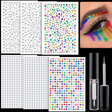 2010 Pcs Strass Stickers 3/4/5/6mm Helder+Kleur Zelfklevende Face Gems