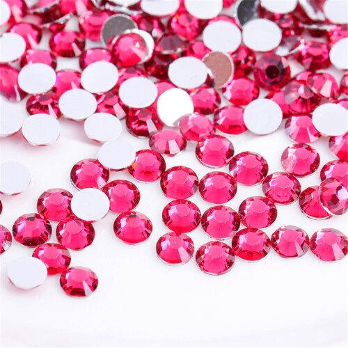 NEON Pink Hotfix Flatback Rhinestones Glass Super Quality NEON Pink Hotfix Flatback Rhinestones Glass Super Quality