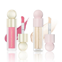 2PCS Liquid Highlighter&Blush Contour Stick Makeup Highlighter for Face Lightweight Glotion Waterproof Luminous Lotion Silky Smooth Glitter Highl