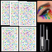 1625 Stuks Strass Stickers 3/4/5/6mm Kleurrijke Zelfklevende Gezichtsstenen met Sneldrogende Make-up Lijm
