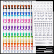 1294 Stuks Rhinestone en Parels Stickers 3-8mm Heldere&Kleurige Edelstenen+Witte Parels Plakstenen voor Gezicht