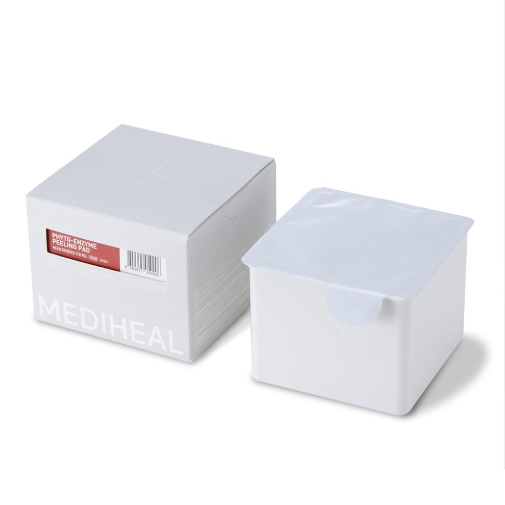 Mediheal (Only Refill) Phyto Enzyme Peeling Pad (90 Pads) - Pore Tightening Pads To Control Sebum - Vegan Gauze Pad
