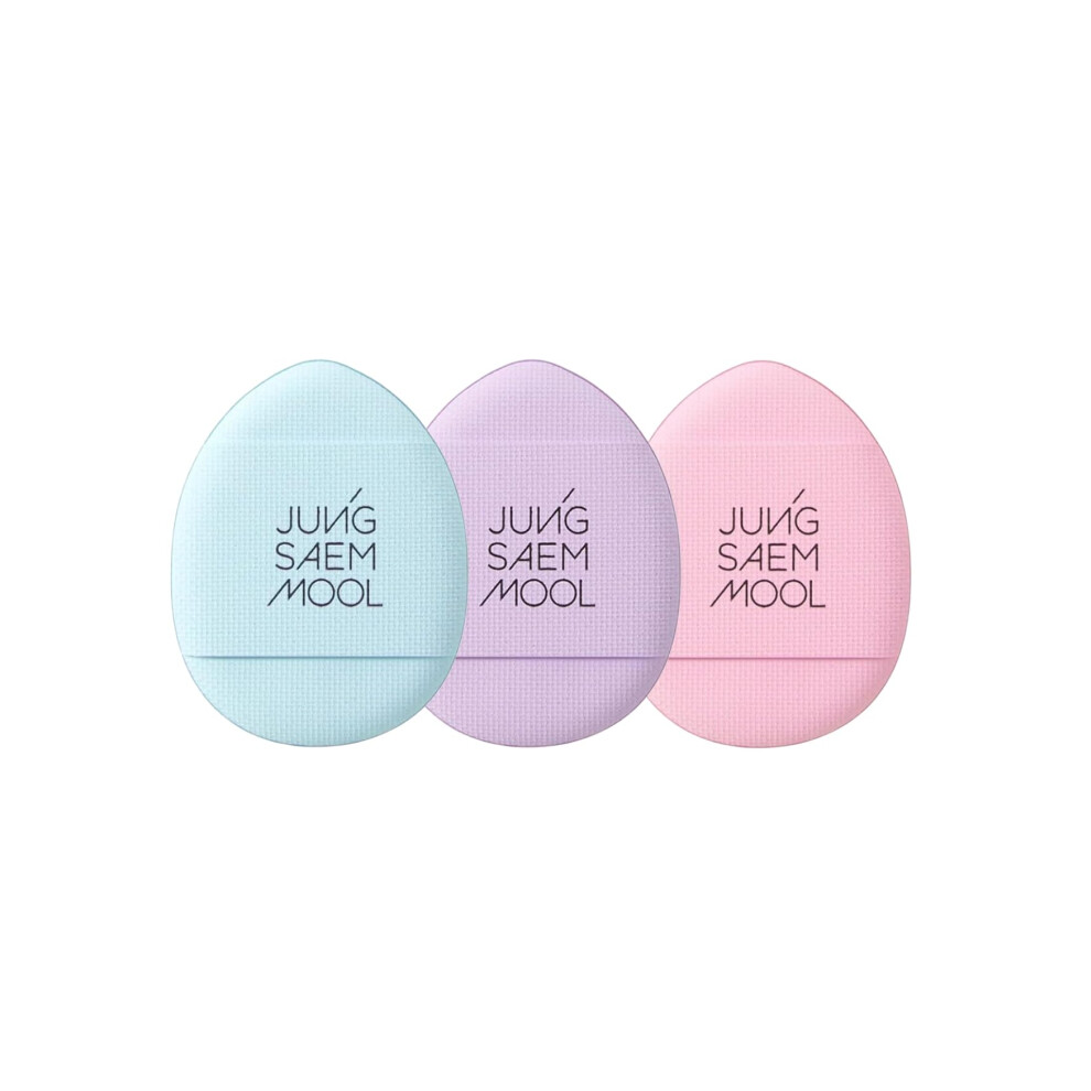 Jung Saem Mool [Jungsaemmool Official] Skinny Tap Puff Macaron Edition (3Pcs) | Finger Puff | Mini Makeup Puff | Korean Makeup Artist Brand