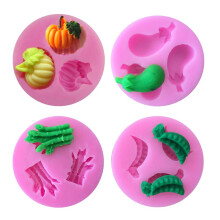 4 szt. Mini warzywa dynia baklazan groszek fasolka szparagowa szparagi dla majsterkowiczw ciasto kremwka pieczenie ciasteczek taca 3D twarde cukier