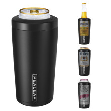 4 in 1 Insulated Slim Can Cooler for 12 OZ Cans and Beer Bottle - Keep 8 Hours Cold Easy to Hold - Stainless Steel Can Holder Double Walled Can Ins