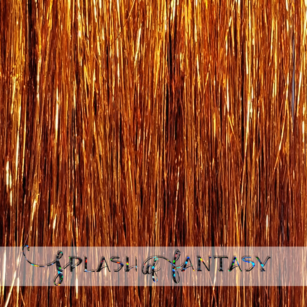 La Demoiselle Unisex Orange 40"" Hair Tinsel 100 Strands (Shiny )
