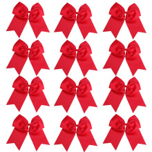 8 inch cheerleader strikken paardenstaart houder cheerleading strikken haarband (rood)