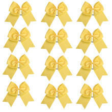 8 inch cheerleader strikken paardenstaart houder cheerleading strikken haarband (geel)