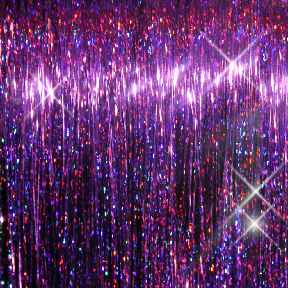 La Demoiselle Unisex Purple 40"" Sparkling Hair Tinsel 100 Strands ( Orchid)