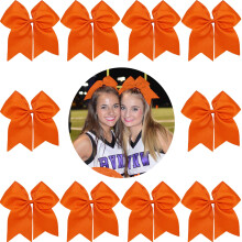 Kenz Laurenz 7" Jumbo Cheer Bow Große Haarschleifen mit Zopfhalter für Teens Frauen Mädchen Sport