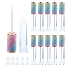 AJLTPA 10 Pack Sparkles Rainbow Lip Gloss Wand Tubes 5ml Empty Lip Gloss Containers Lipgloss Lip Balm Bottles with Rubber Stoppers for Lip Gloss Ba