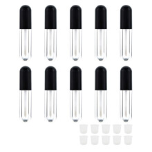 AJLTPA 10 stykker rundt lip glansrør med stav 4,5 ml mini lip glansbeholdere tomme lipgloss stavrør med gummipropper til kvinder kosmetik DIY (ho
