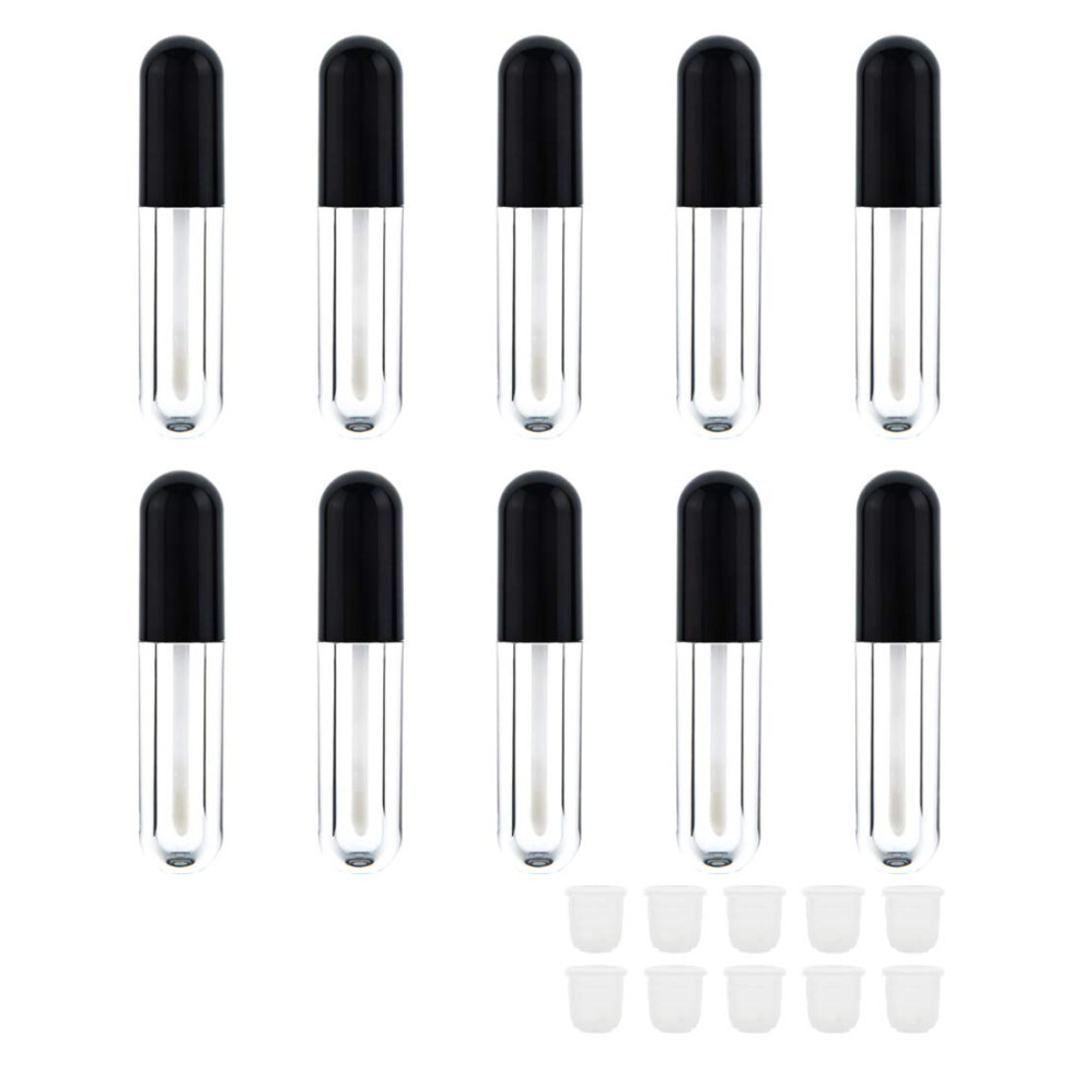 Ajltpa Pink 10 Pieces Round Lip Gloss Tubes With Wand 4.5Ml Mini Lip Gloss Containers Empty Lipgloss Wand Tubes With Rubber Stoppers For Women Cosmetics