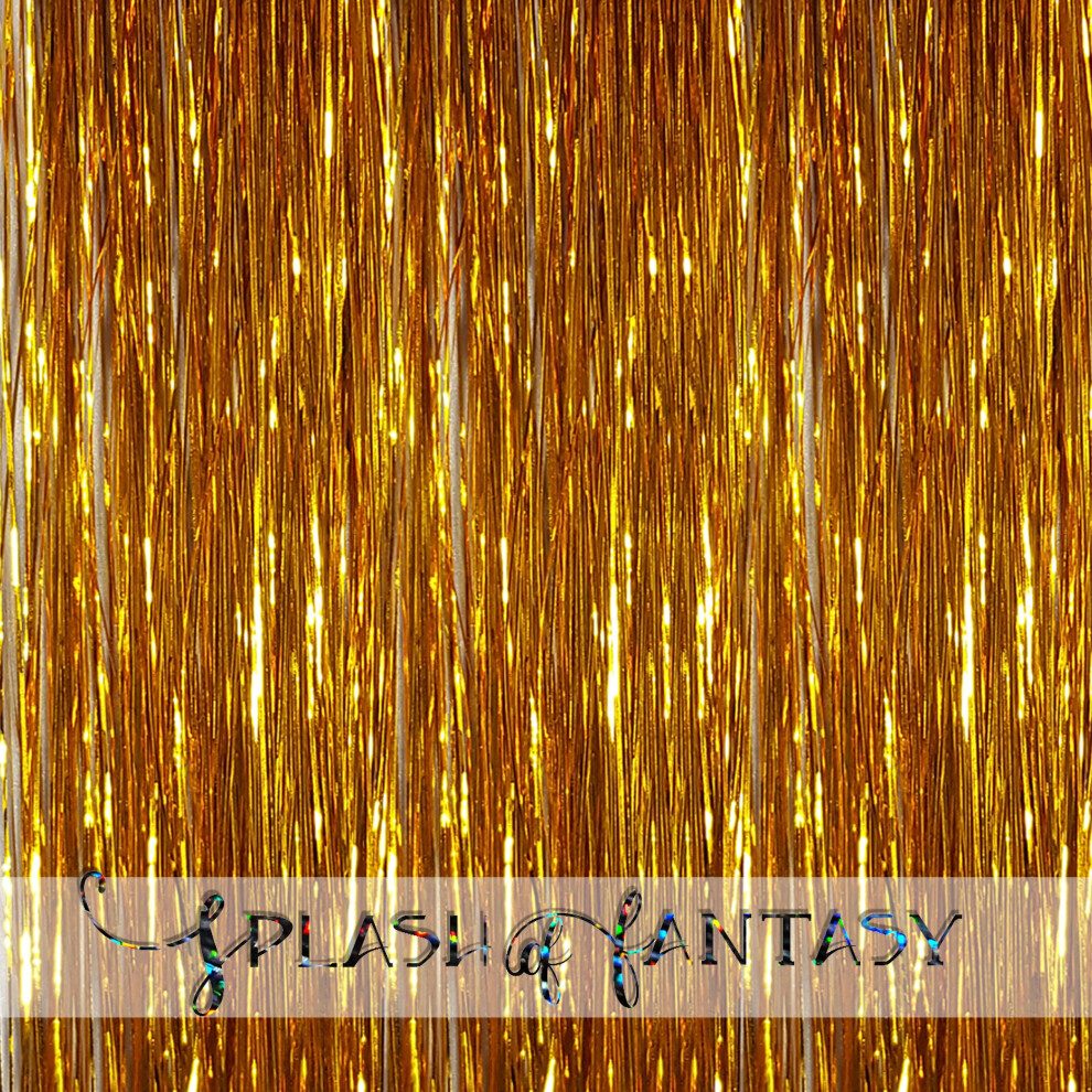 La Demoiselle Unisex Gold 40"" Hair Tinsel 100 Strands (Shiny )