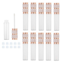AJLTPA 10 Pack Pearl Diamond Lip Gloss Wand Tubes 5ml Empty Lip Gloss Containers Lipgloss Lip Balm Bottles with Rubber Stoppers for Lip Gloss Balm