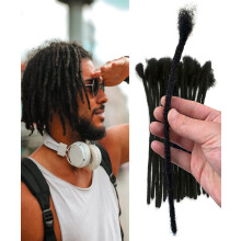 ADIASAI 0,4 cm en 0,6 cm breedte 4-16 inch 10-100 strengen opties 100% mensenhaar Dreadlock-extensies voor mannen vrouwen kinderen volledig handgemaa