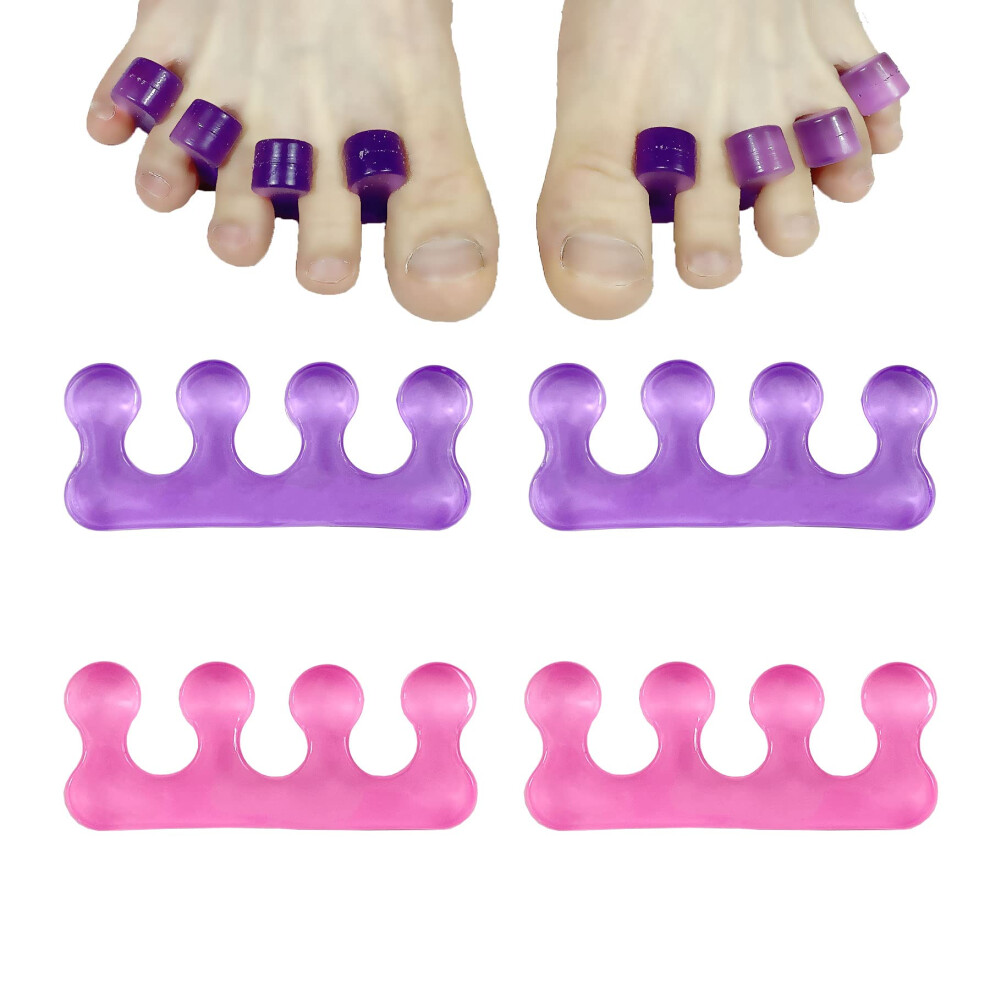 Ronchall 4 Pcs Toe Separators For Pedicure Toe Separators For Women Easy Finger And Toenail Polish Grooming Soft Gel Toe Spacers Pedicure Kit Pedicure Toe Sepa