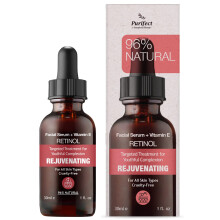 96% NATURAL RETINOL Facial Serum for Anti Aging Skin Care Targets Wrinkles Dark Spots Acne with Vitamin A E Arginine 30ml 1fl oz - Non-Greasy and Fast