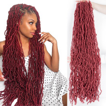 40 inch nieuwe zachte locs gehaakt haar 6 pakjes bordeaux faux locs gehaakte vlechten haar rood pre-looped synthetisch super lang pre-verlengde gehaa
